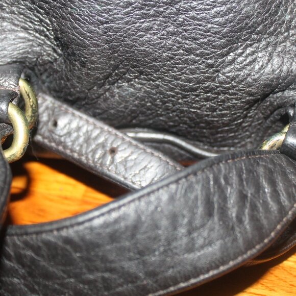 Rare Johhny Farah Thick Pebbled Leather Brass Hardware Backpack or Sling - Picture 8 of 13